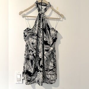 John Eshaya Black and white Palm Halter Sz. P/S *EUC* MSRP: $108+tax